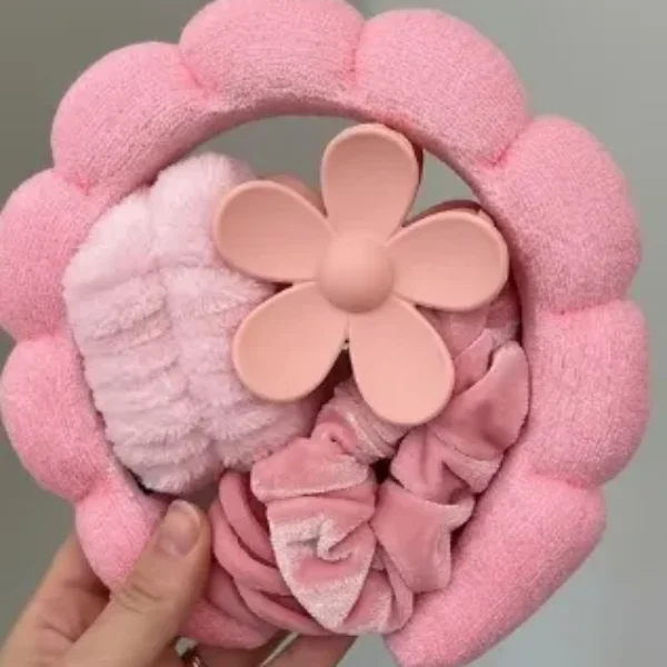 vincha acolchada y un set de accesorios 2 colores