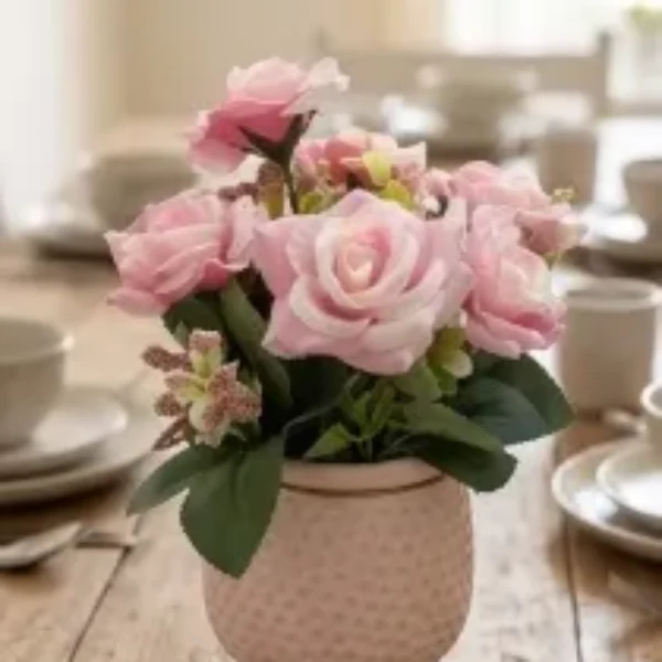 canasta decorativa con flores artificiales 12.5*29*12CM