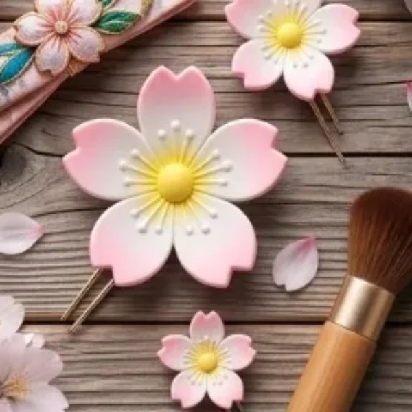 pinza para el cabello con forma de flor de cerezo 8cm