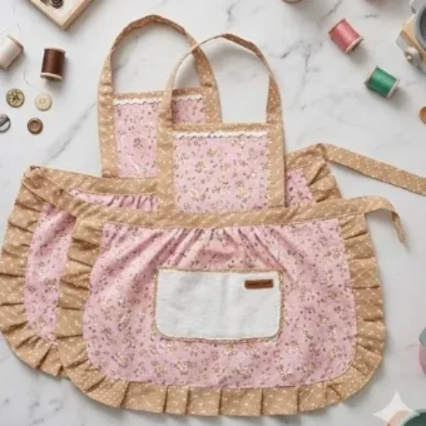 delantal de cocina para mujer con diseño floral 70*70CM