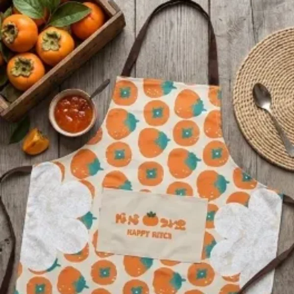 delantal de cocina impermeable con diseño de caquis 70*70CM