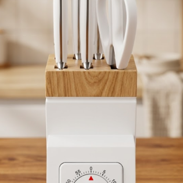 base para 7 cuchillos con temporizador mecánico integrado