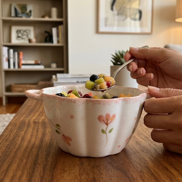 cuenco de cerámica con diseño anidado 6.5 pulgadas